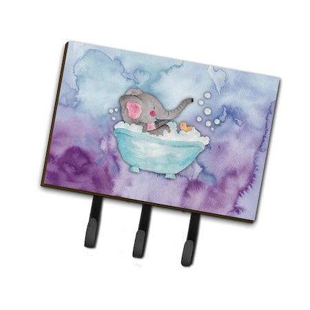 Jensendistributionservices Elephant Bathing Watercolor Leash or Key Holder MI1713180